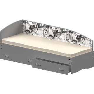 Кровать-СОФА-10 с мягкой накладкой спинкой, 190*90