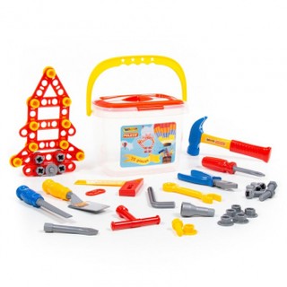 Набор игрушечных инструментов в ящике-контейнере